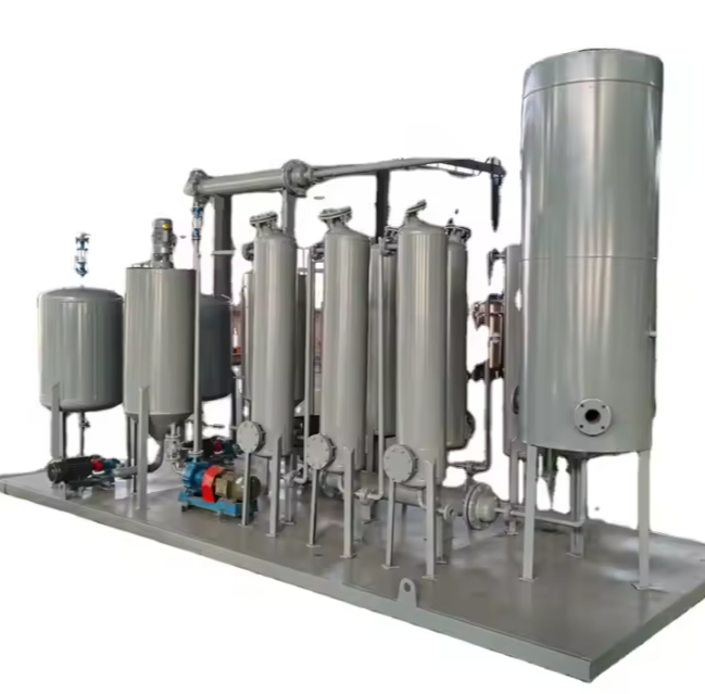 Catalyst Distillation with Solvent Refinery Waste Oil to Base Oil with Desulfurization